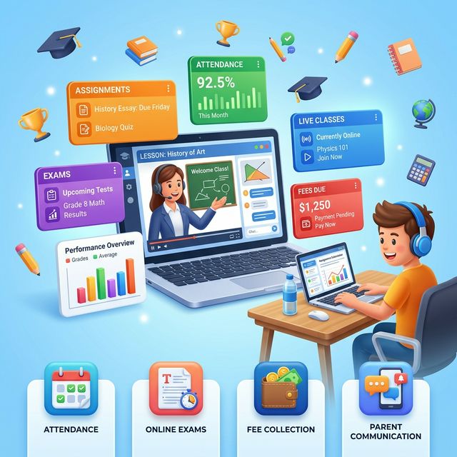 School ERP Software Dashboard